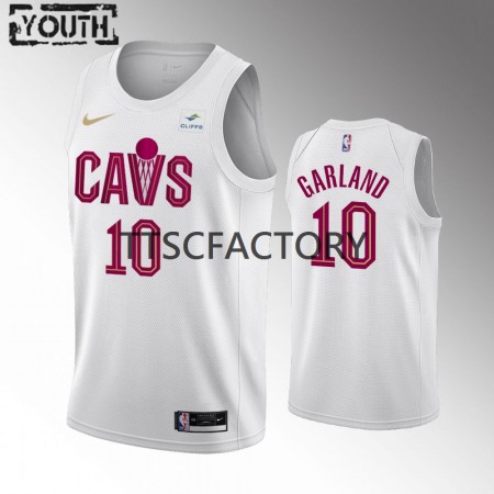 Maillot Enfant Cleveland Cavaliers Darius Garland 10 Nike 2022-23 Association Edition Blanc Swingman